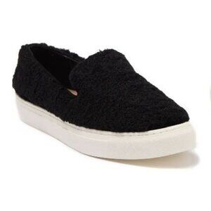 NEW Steven Slip on Sneaker Womens 9 Platform Black Faux Shearling Fur